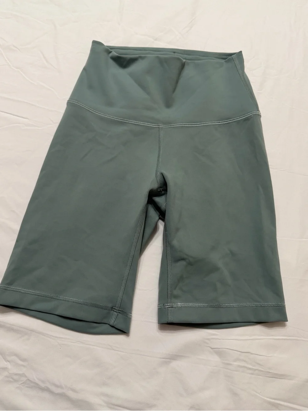 High-Waist Sage Green Bike Shorts - Lululemon Style 4 004